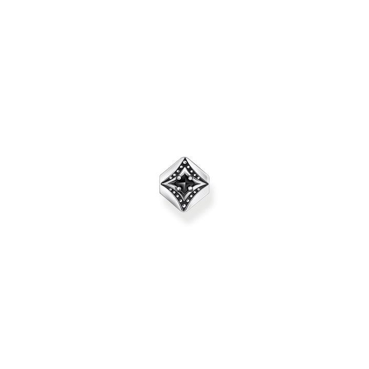 Thomas Sabo Single Stud Earring with Black Stone, Blackened Silver - H2283-643-11