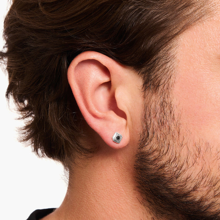 Thomas Sabo Einzel Ohrstecker mit schwarzem Stein Silber geschwärzt - H2283-643-11