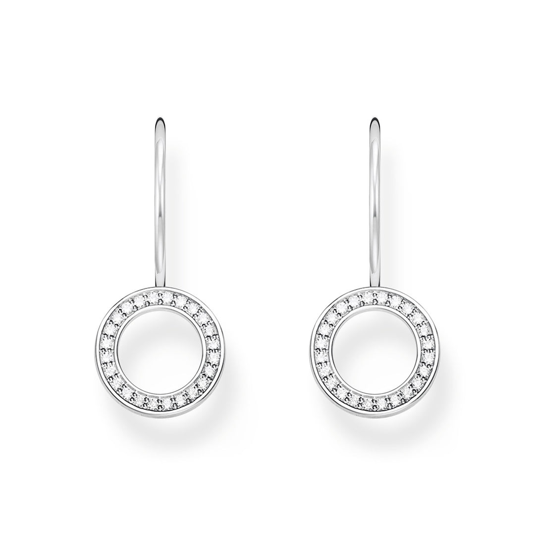Thomas Sabo Ohrhänger in Kreisform mit weissen Steinen Silber - H2291-051-14