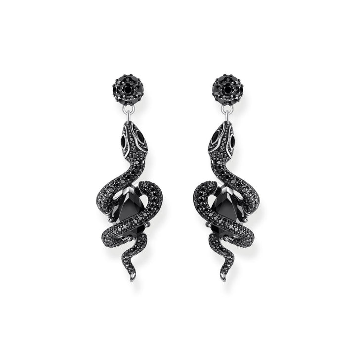 Thomas Sabo Ohrringe Schlange mit schwarzen Steinen Silber geschwärzt - H2295-691-11