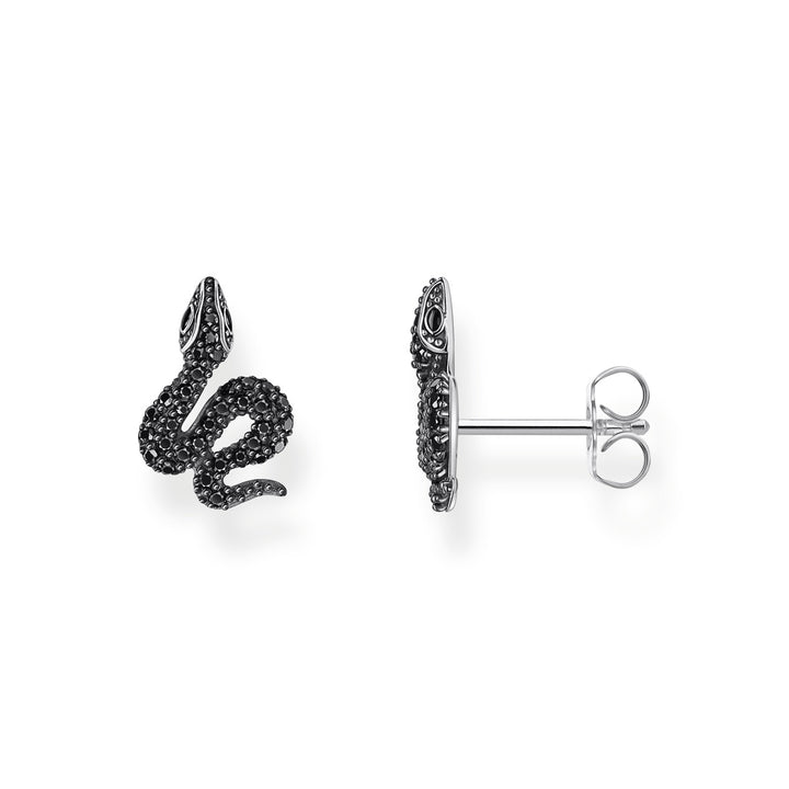 Thomas Sabo Ohrstecker Schlange mit schwarzen Steinen Silber geschwärzt - H2298-691-11