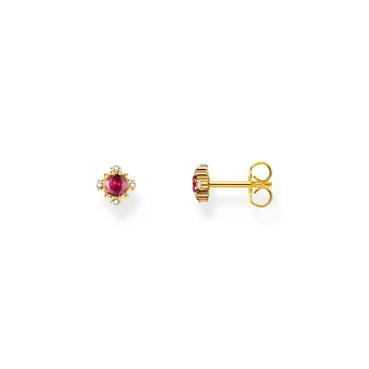 Thomas Sabo Ohrstecker Vintage mit rotem Stein vergoldet - H2311-995-10