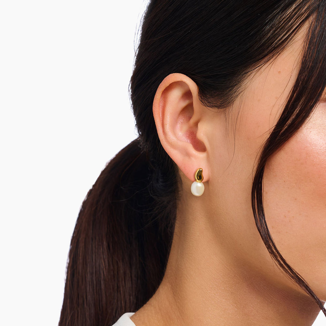Thomas Sabo Ohrstecker mit Perlen Natural Beauty vergoldet - H2320-430-14