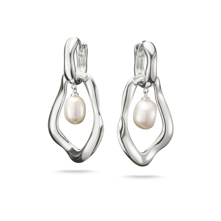 Thomas Sabo Hoop Earrings with Pearl Pendant Natural Beauty Silver - H2321-082-14