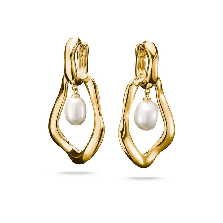 Thomas Sabo Creolen mit Perlen Anhänger Natural Beauty vergoldet - H2321-430-14