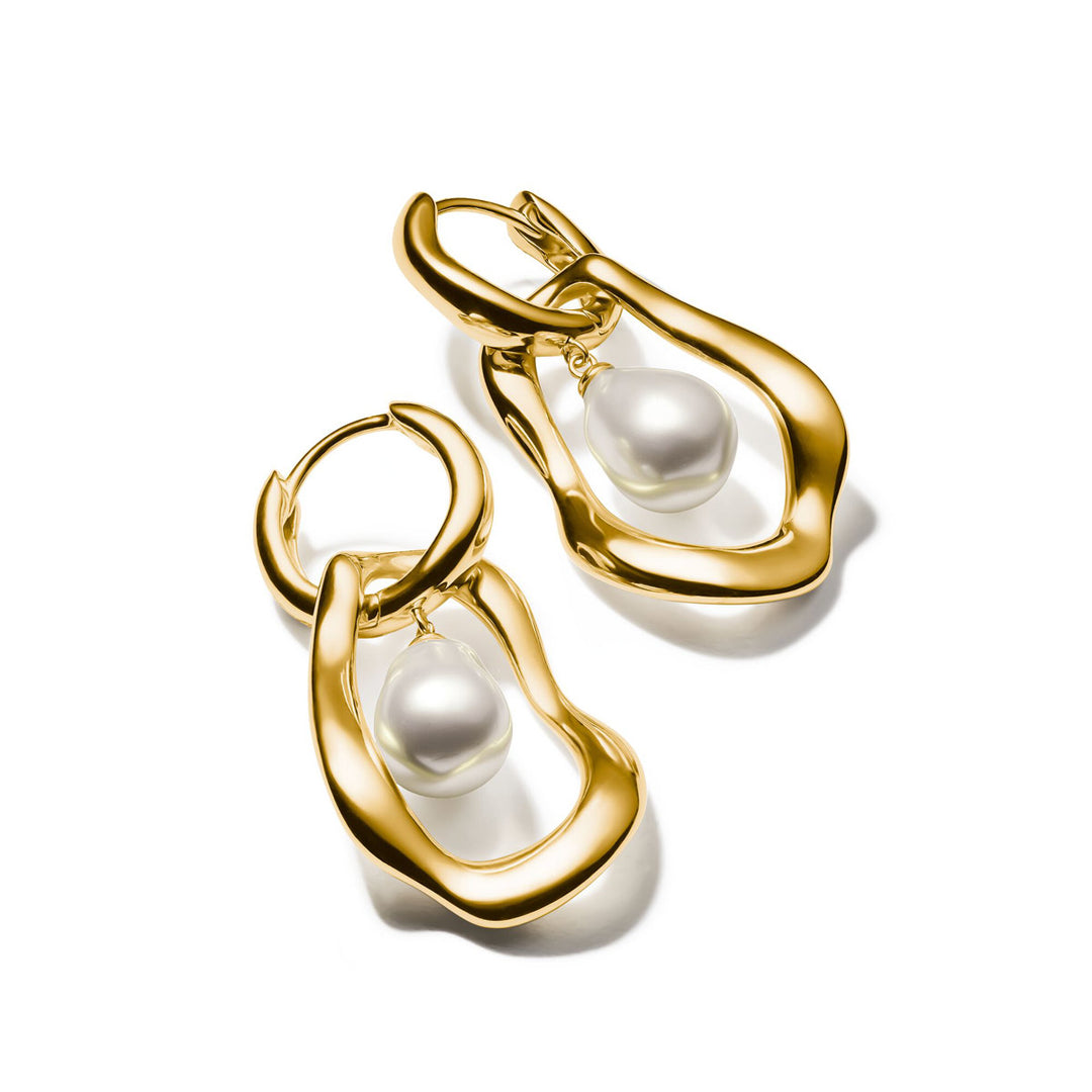 Thomas Sabo Creolen mit Perlen Anhänger Natural Beauty vergoldet - H2321-430-14