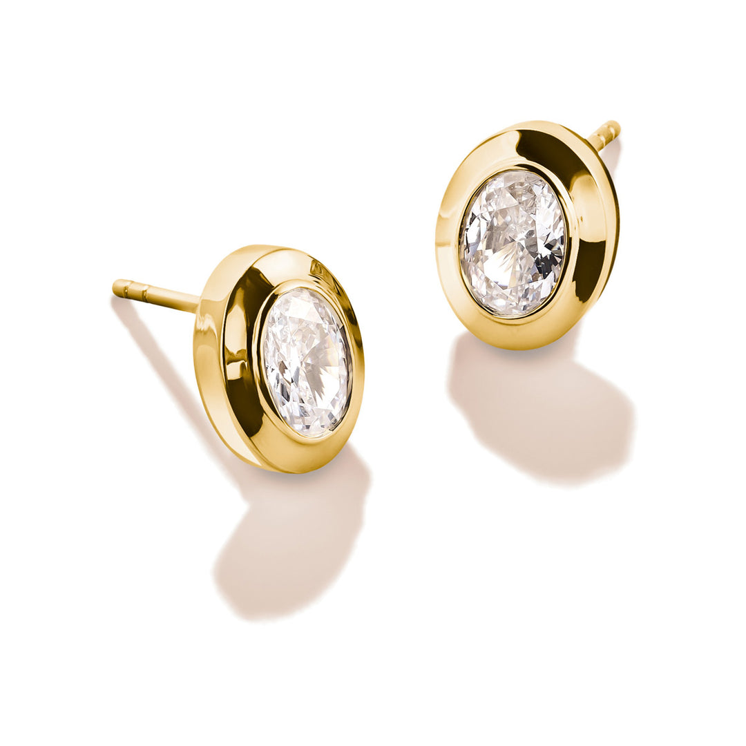 Thomas Sabo Ohrstecker Oval mit Zirkoniasteinen 18k Vergoldung - H2342-414-14