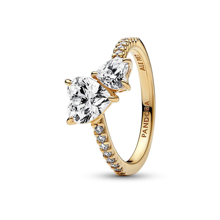 Pandora Doppel Herz Funkelnder Ring - 161198C01