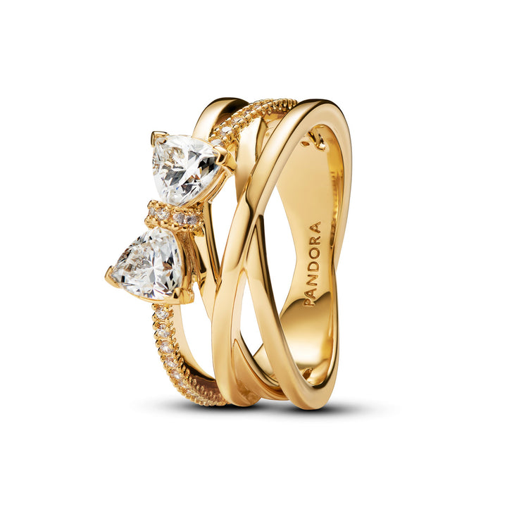 Pandora Funkelnde Schleife &amp; Überkreuztes Band Ring - 163511C01