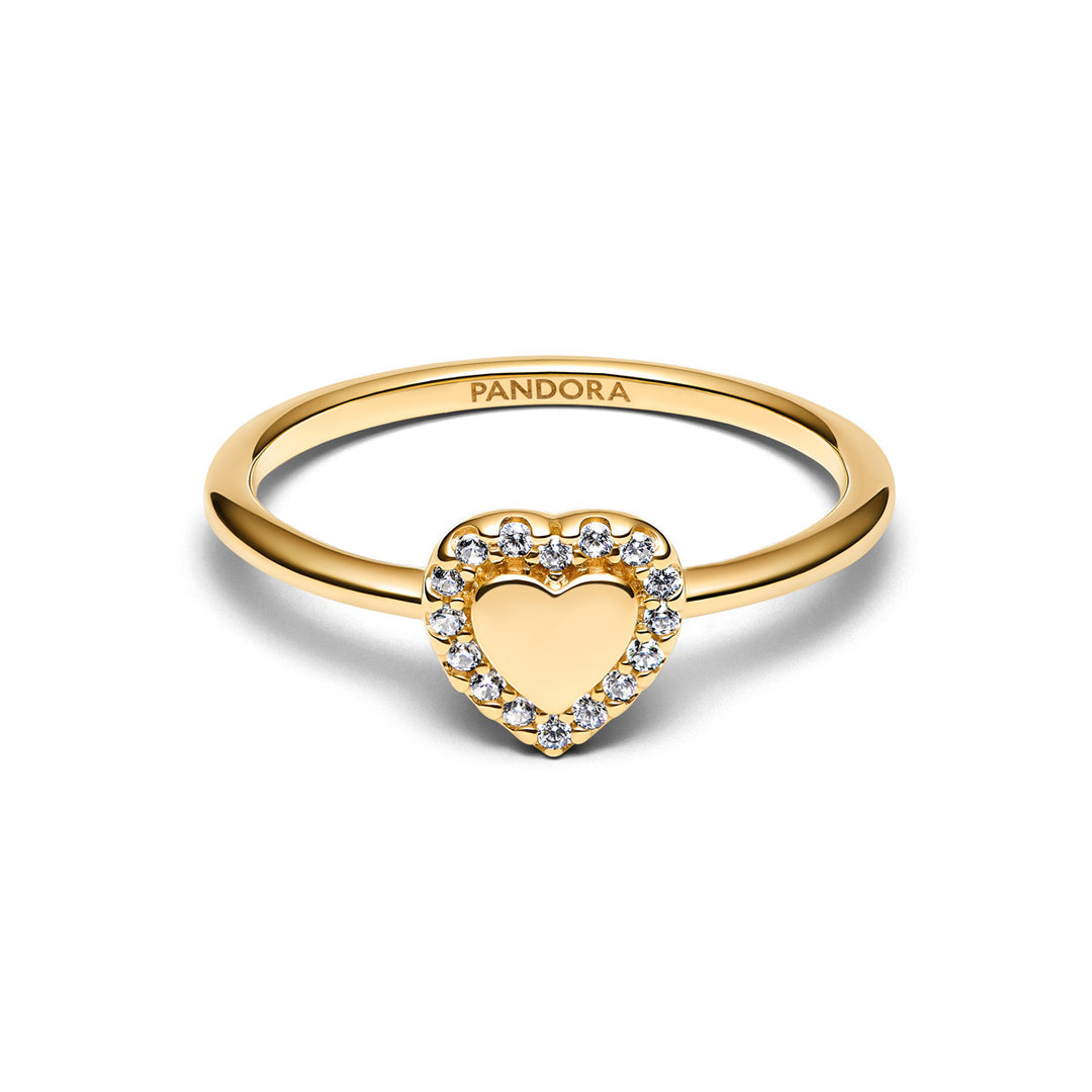 Pandora Gravierbarer Herz Strahlenkranz Ring - 163801C01