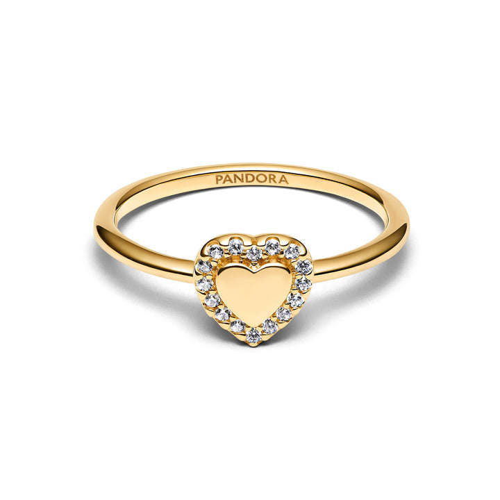 Pandora Gravierbarer Herz Strahlenkranz Ring - 163801C01