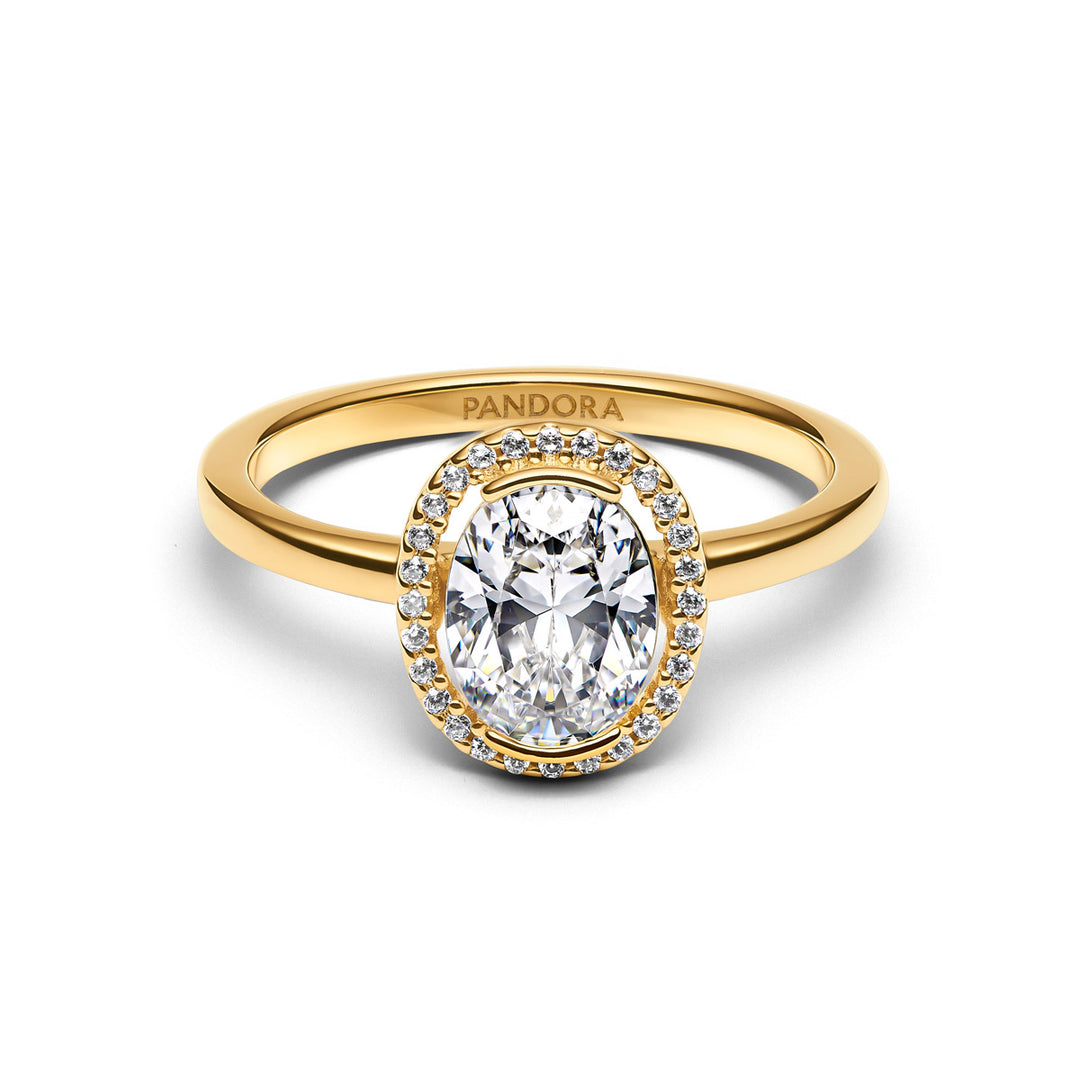 Pandora Ovaler Funkelnder Strahlenkranz Ring - 163802C01