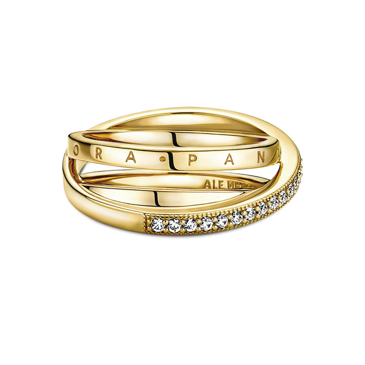 Pandora Dreifach gekreuzter Pavé Ring - 169057C01