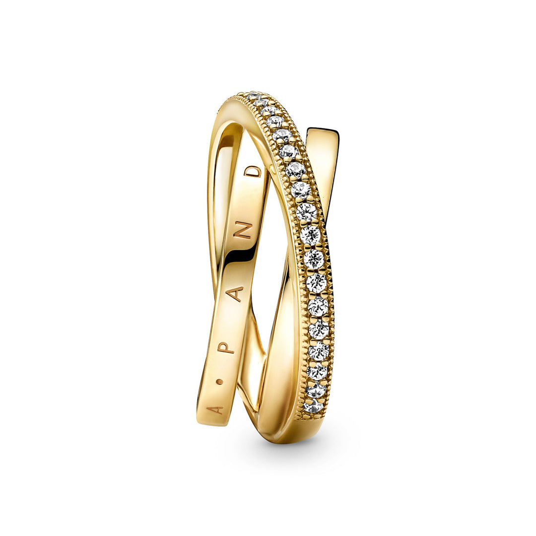 Pandora Dreifach gekreuzter Pavé Ring - 169057C01