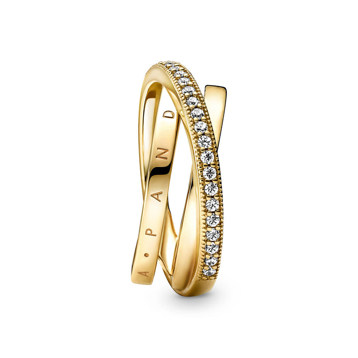 Pandora Dreifach gekreuzter Pavé Ring - 169057C01