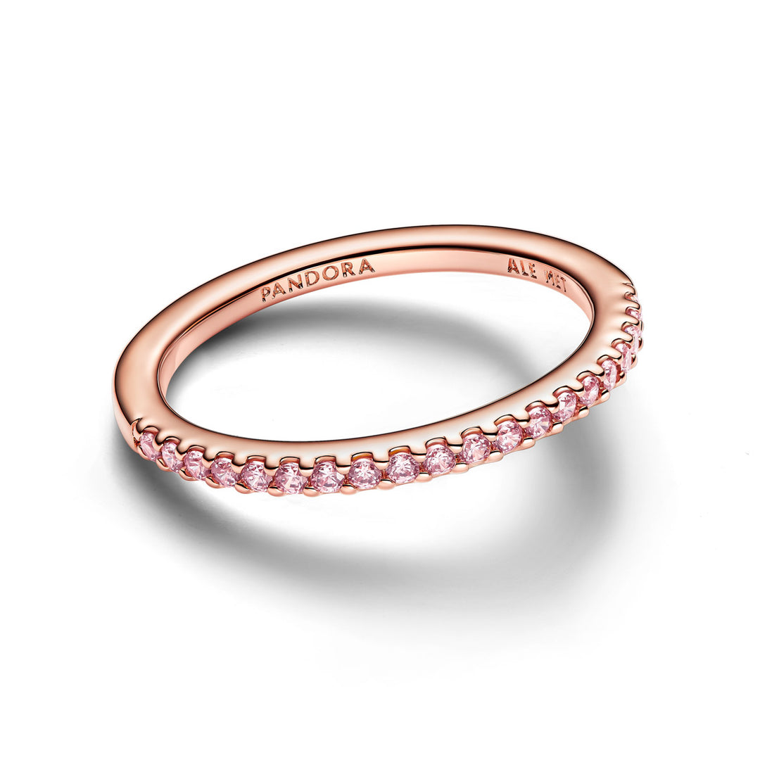 Pandora Funkelnder Rosafarbener Pavé Band Ring - 182999C01