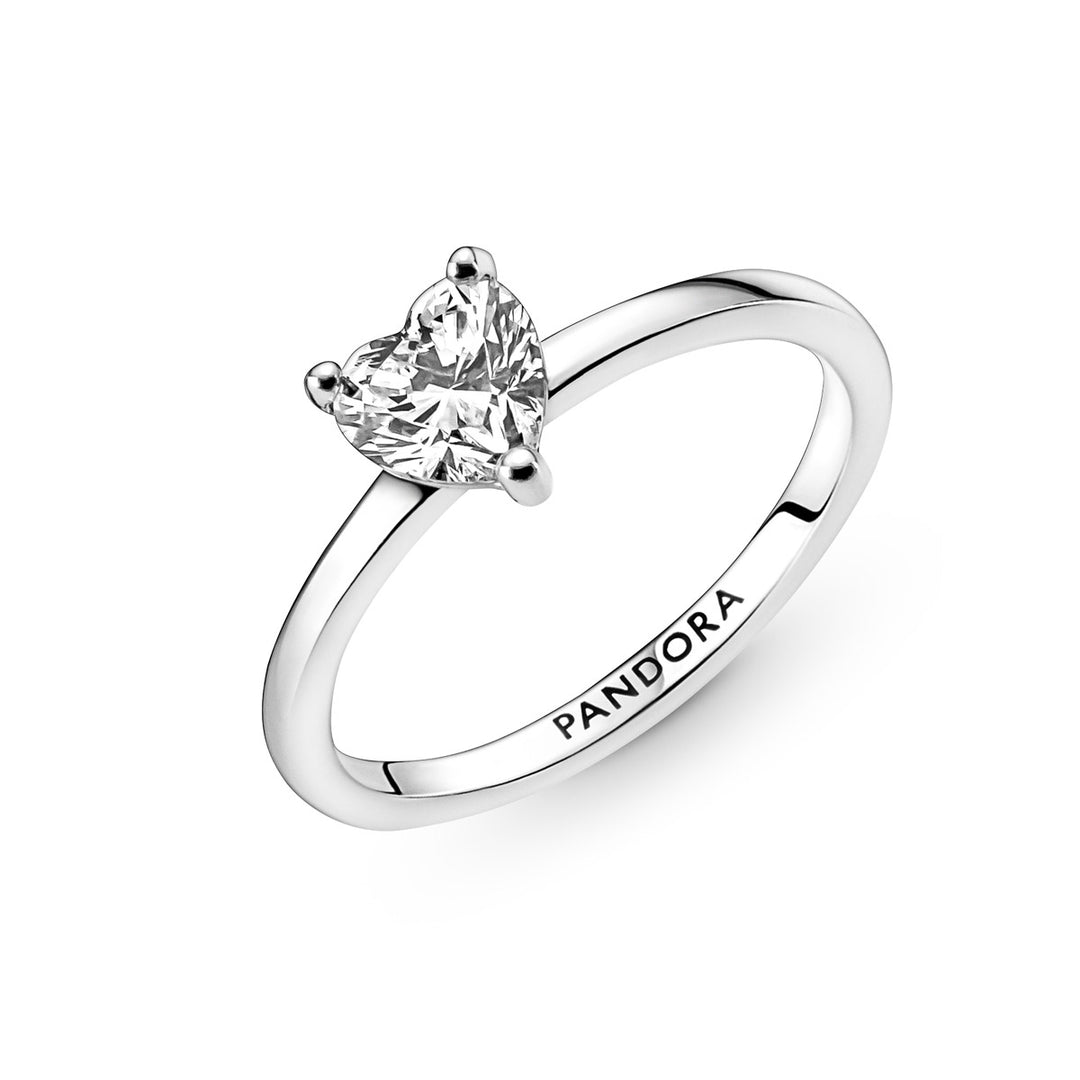 Pandora Funkelndes Herz Solitär Ring - 191165C01