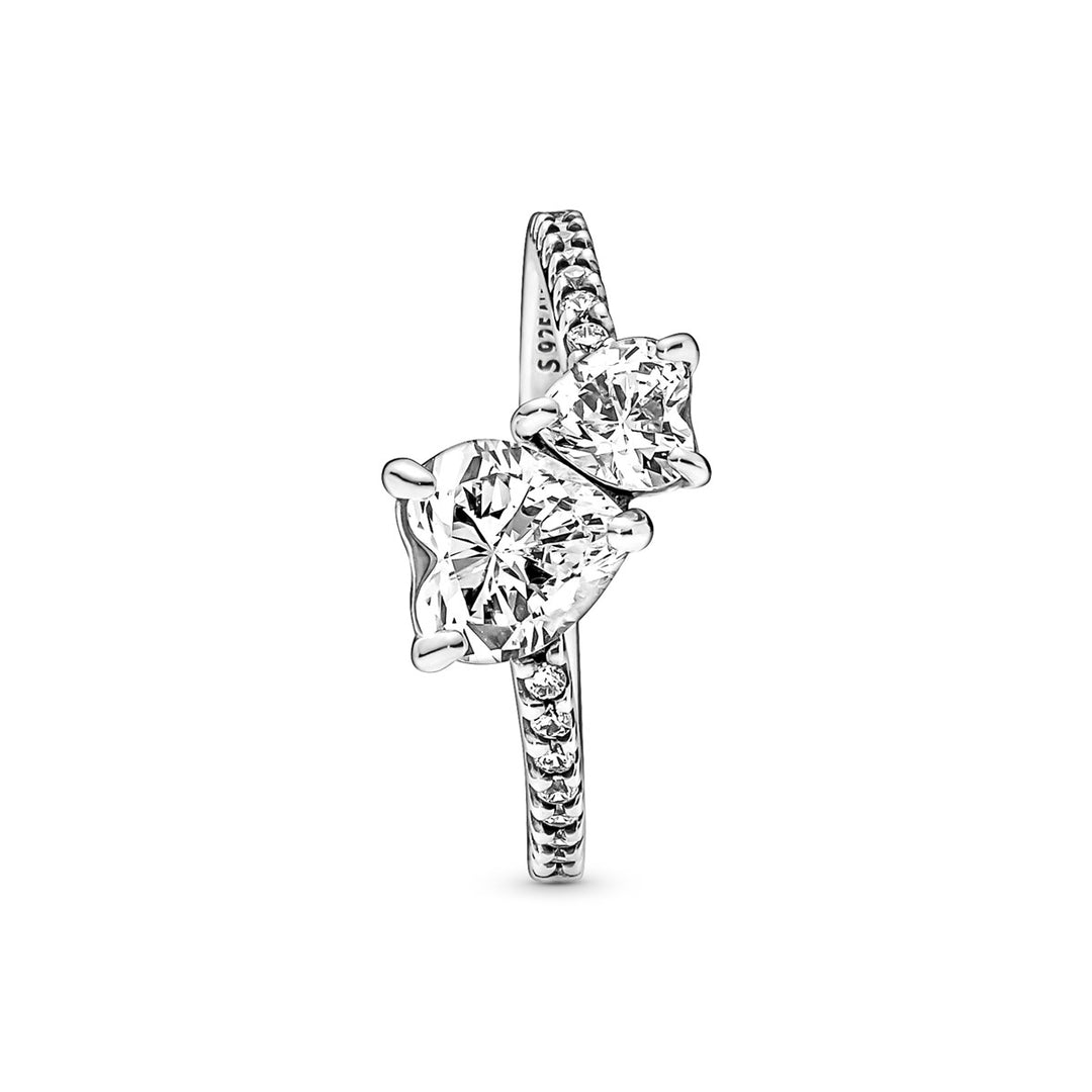 Pandora Doppel Herz Funkelnder Ring - 191198C01