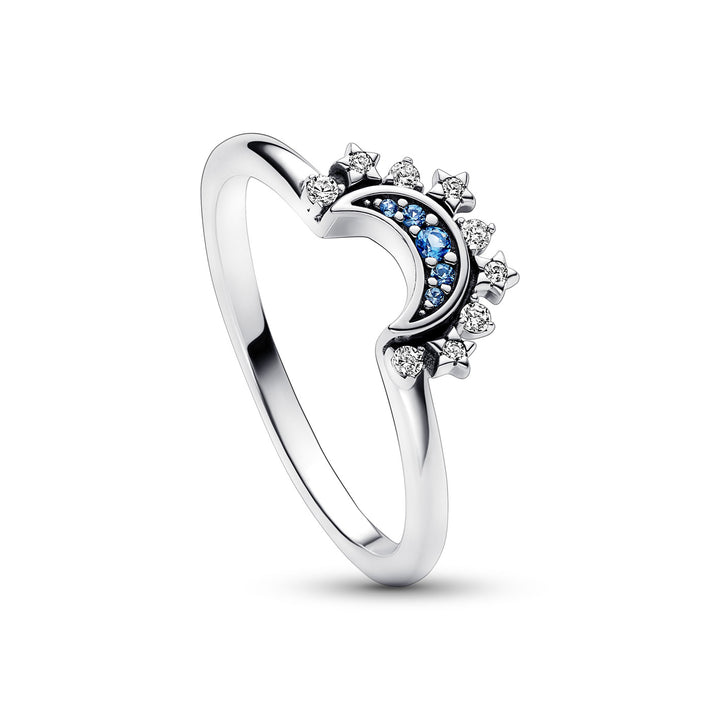 Pandora Himmlisch Funkelnder Blauer Mondring - 192675C01