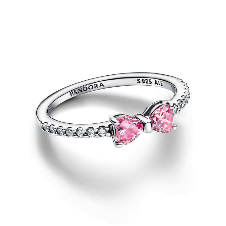 Pandora Funkelnde Rosafarbene Schleife Ring - 193510C01
