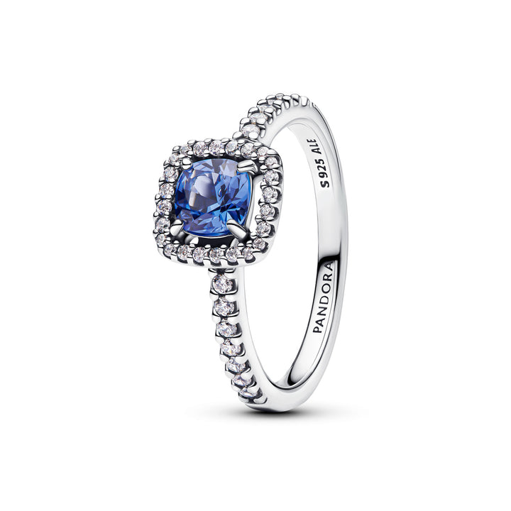 Pandora Funkelnder Eckiger Blauer Strahlenkranz Ring - 193555C01