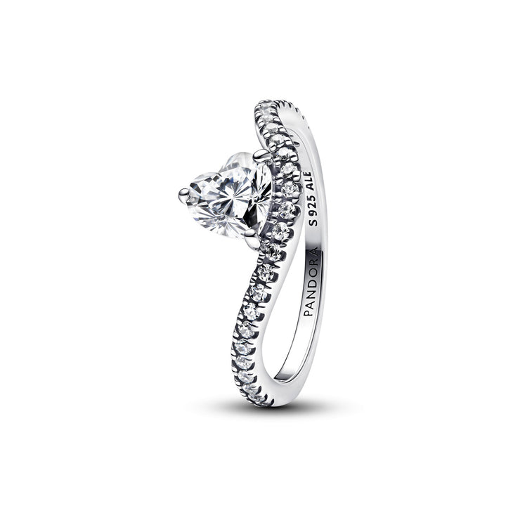 Pandora Bague Cœur Pavée Ondulée - 193661C01