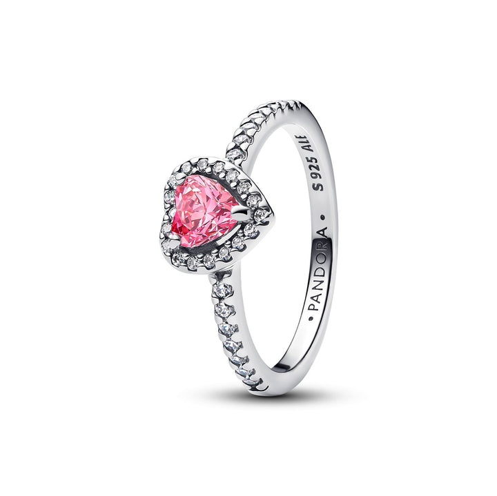 Pandora Erhabenes Rosafarbenes Herz Ring - 198421C03