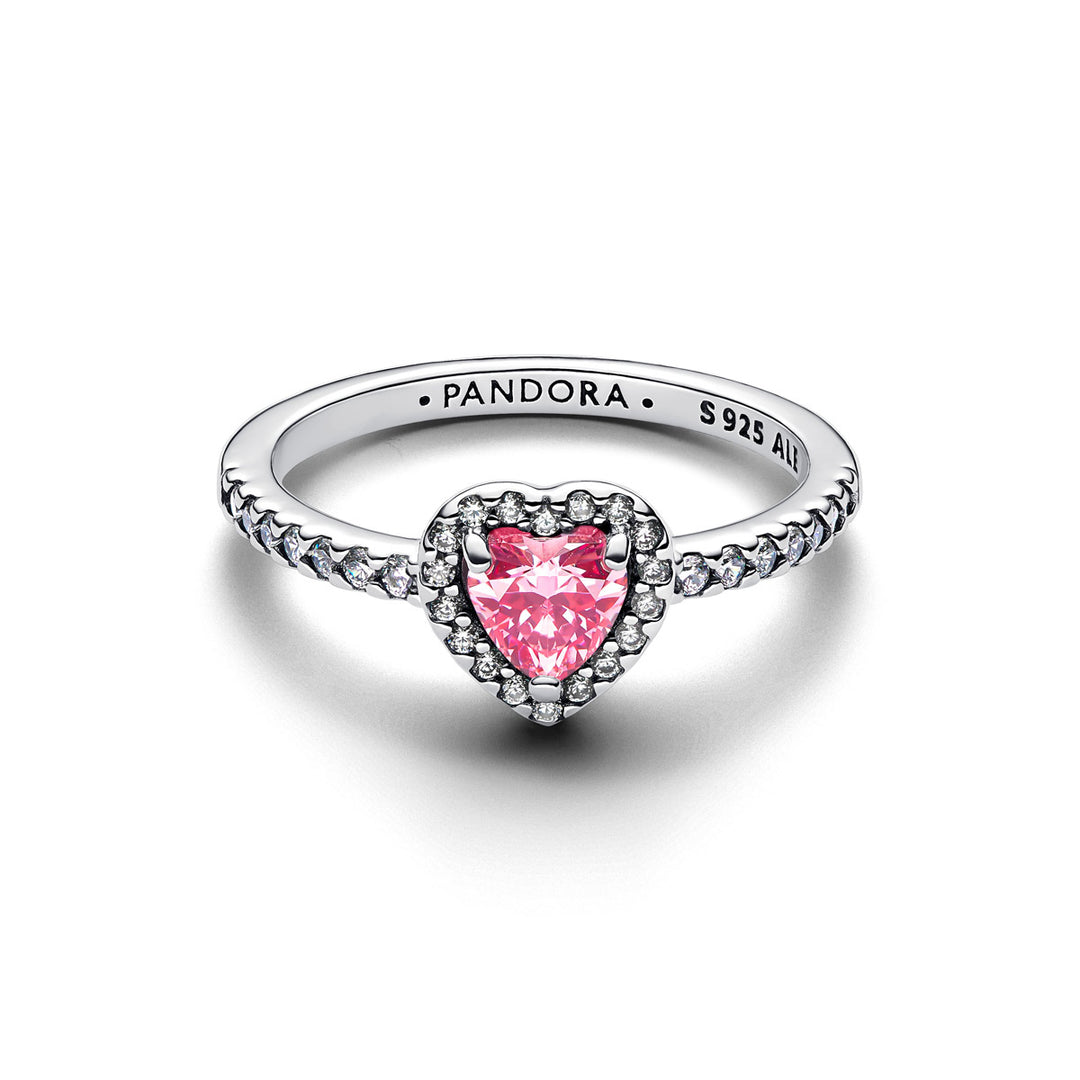 Pandora Erhabenes Rosafarbenes Herz Ring - 198421C03