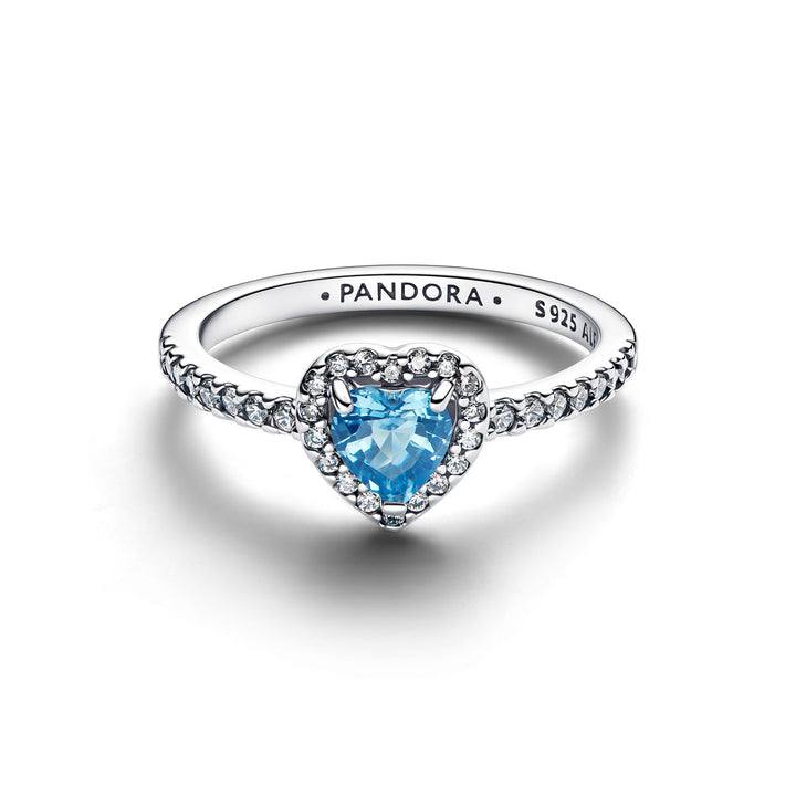 Pandora Erhabenes Hellblaues Herz Ring - 198421C10