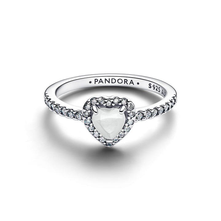 Pandora Erhabenes Weißes Herz Ring - 198421C11