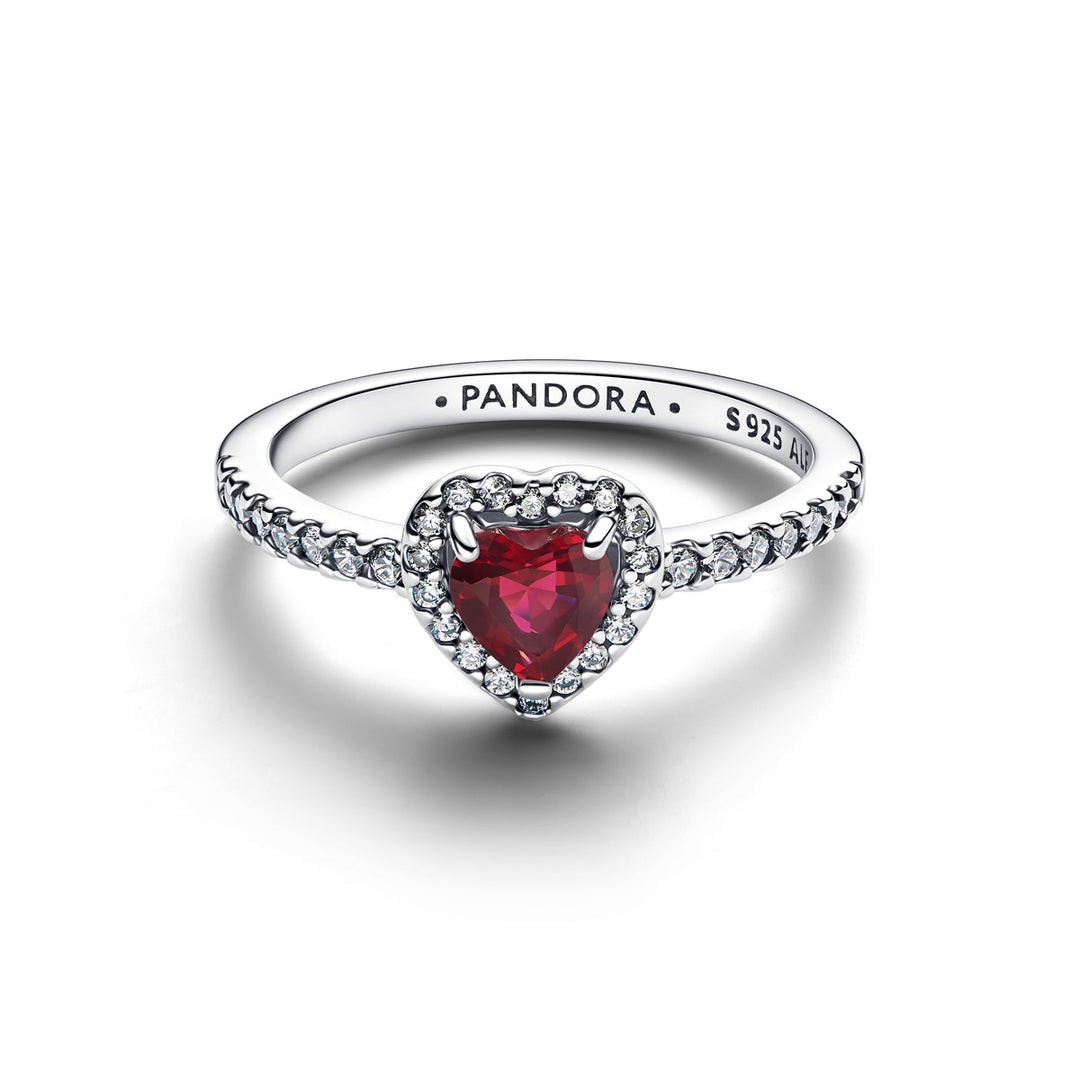 Pandora Erhabenes Fuchsiafarbenes Herz Ring - 198421C13