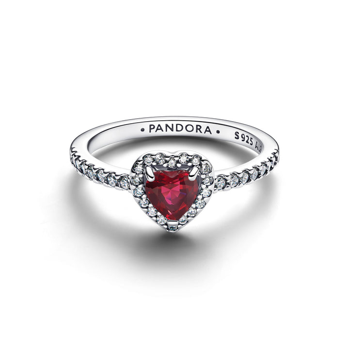 Pandora Erhabenes Fuchsiafarbenes Herz Ring - 198421C13