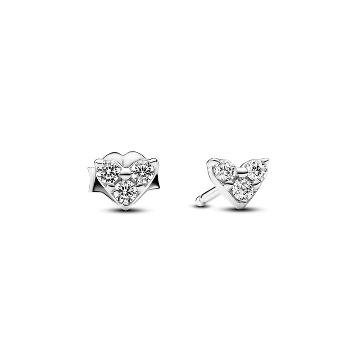 Pandora Dreifacher Stein Herz Ohrringe - 293003C01
