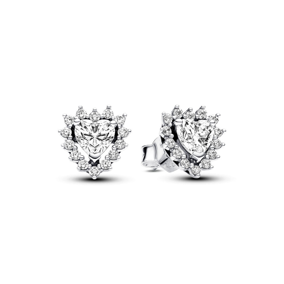 Pandora Heart sterling silver stud earrings with clear cubic zirconia Ohrstecker - 293097C01