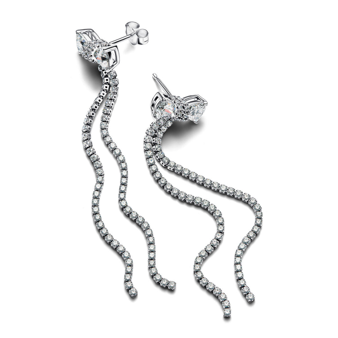 Pandora Pavé Schleife Tropfen Ohrringe - 293544C01