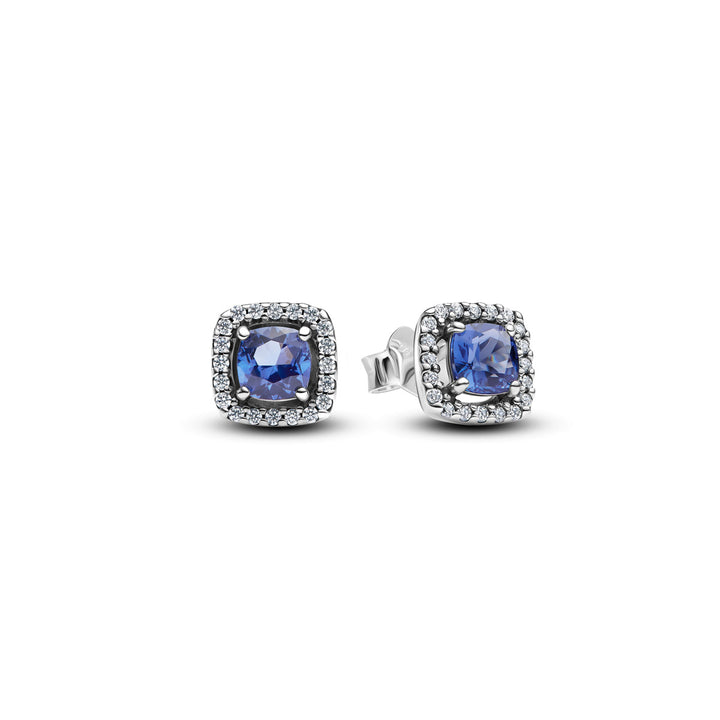 Pandora Funkelnder Quadratischer Blauer Strahlenkranz Ohrringe - 293551C01