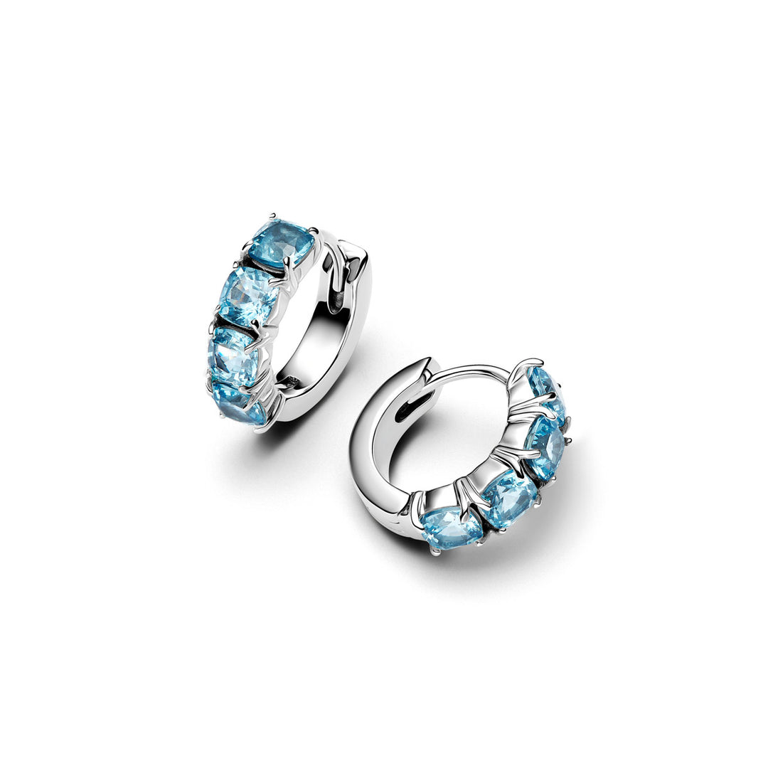 Pandora Hellblaue Creolen Ohrringe - 293851C01