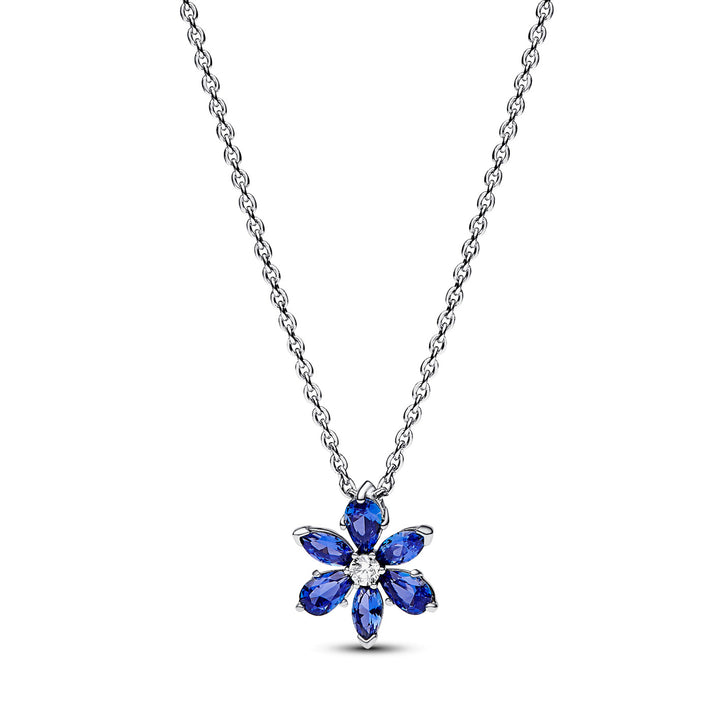 Pandora Funkelnde Blaue Herbarium Cluster Halskette - 392387C02-45