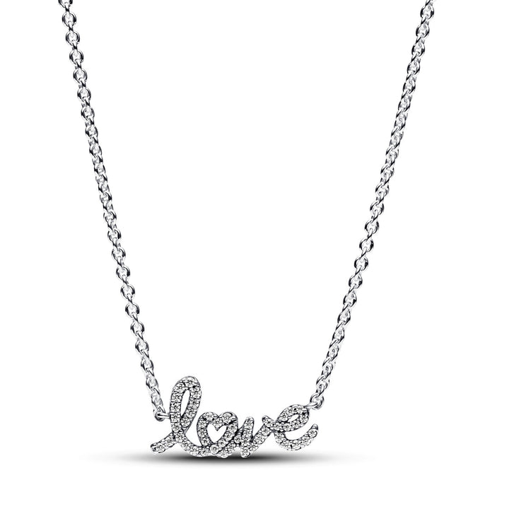 Pandora Funkelnde Handgeschriebenes Love Halskette - 393076C01-45