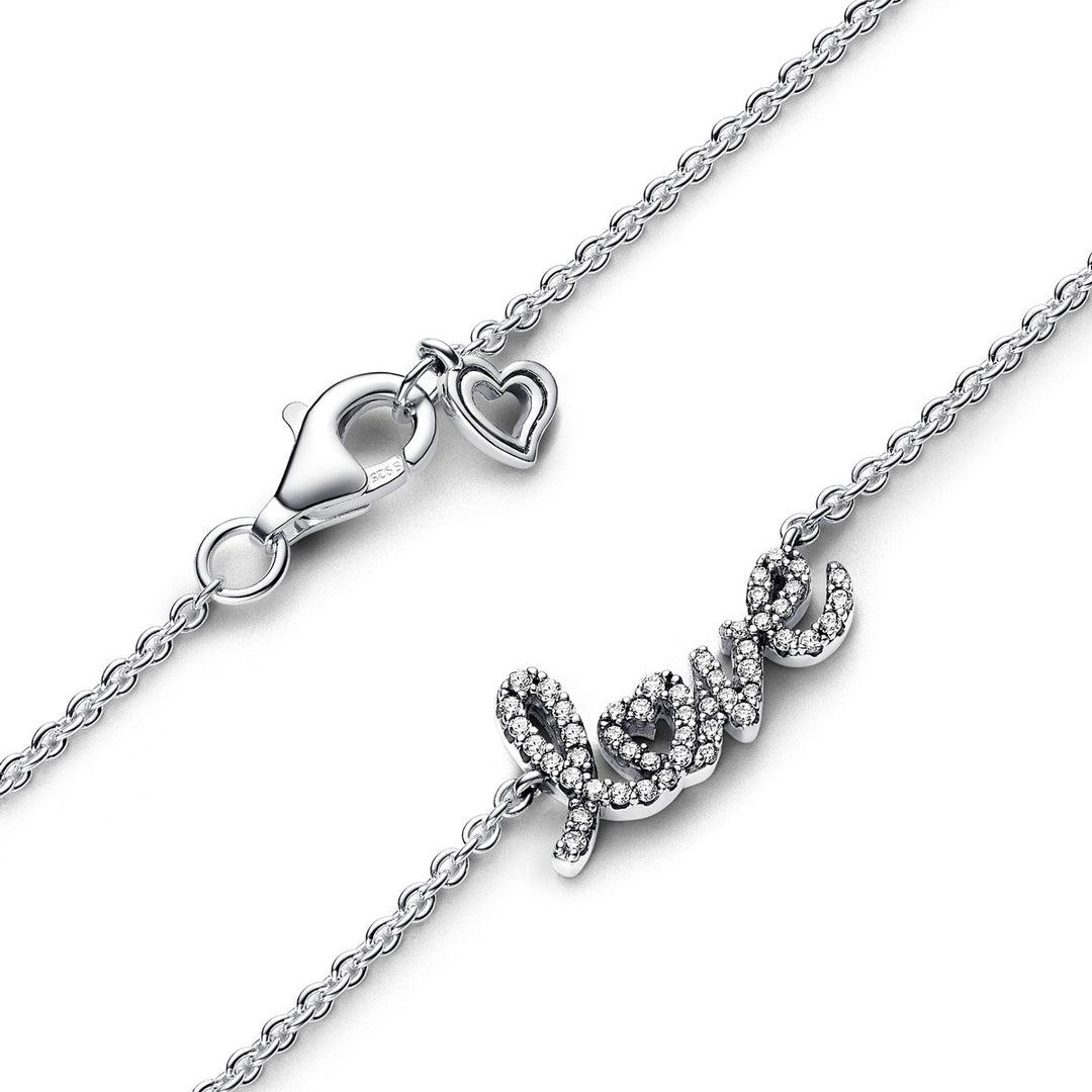 Pandora Funkelnde Handgeschriebenes Love Halskette - 393076C01-45