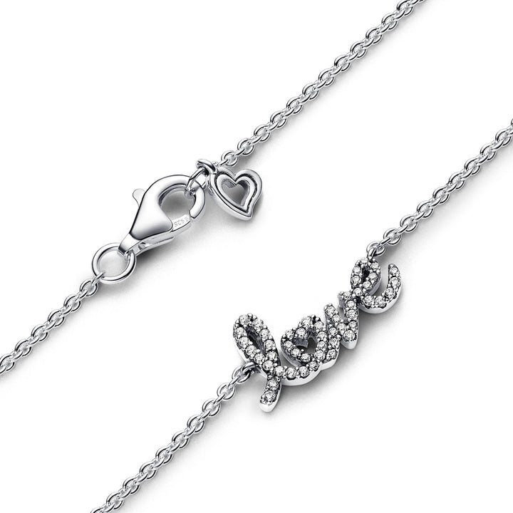 Pandora Funkelnde Handgeschriebenes Love Halskette - 393076C01-45