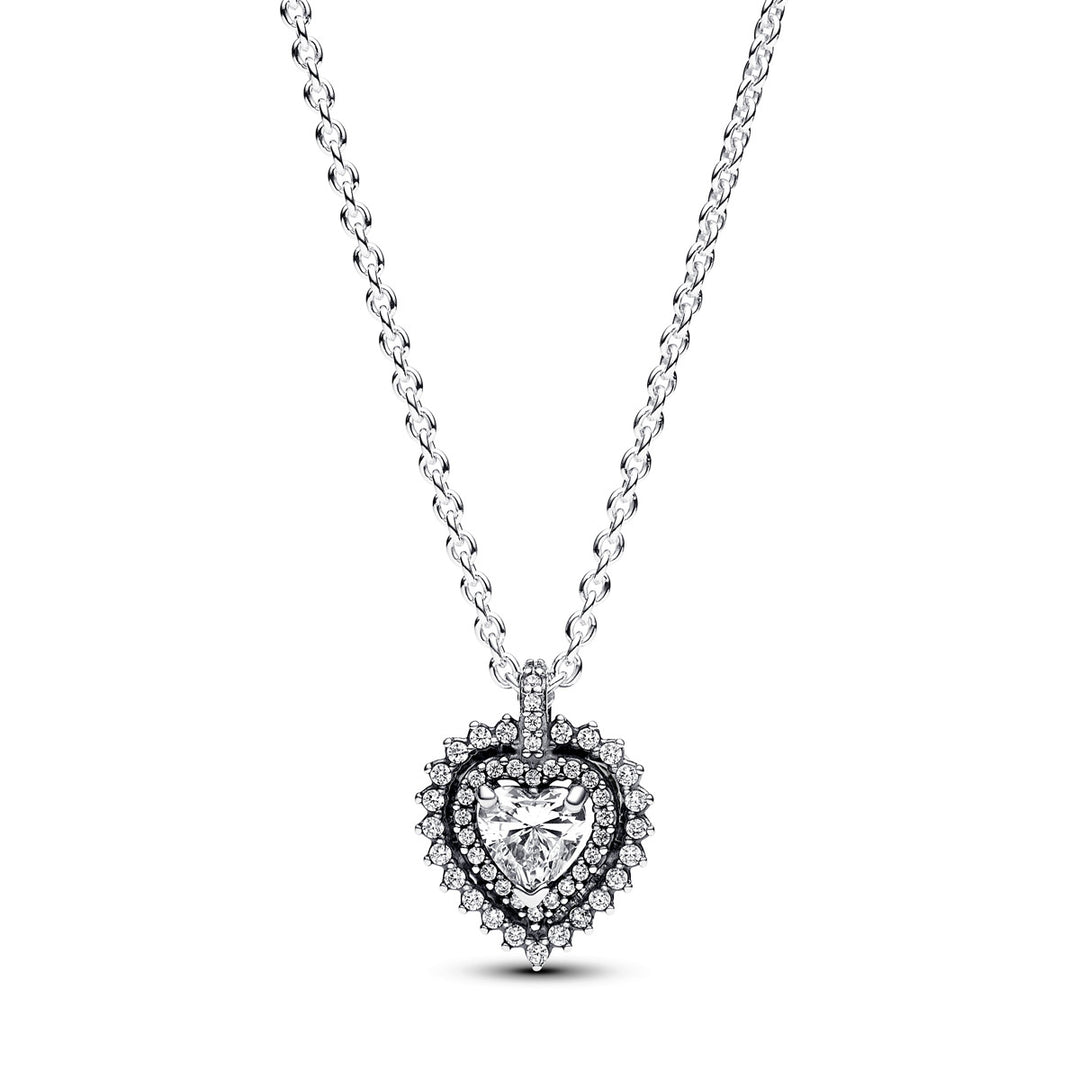Pandora Funkelnder Herz Strahlenkranz Halskette - 393099C01-45