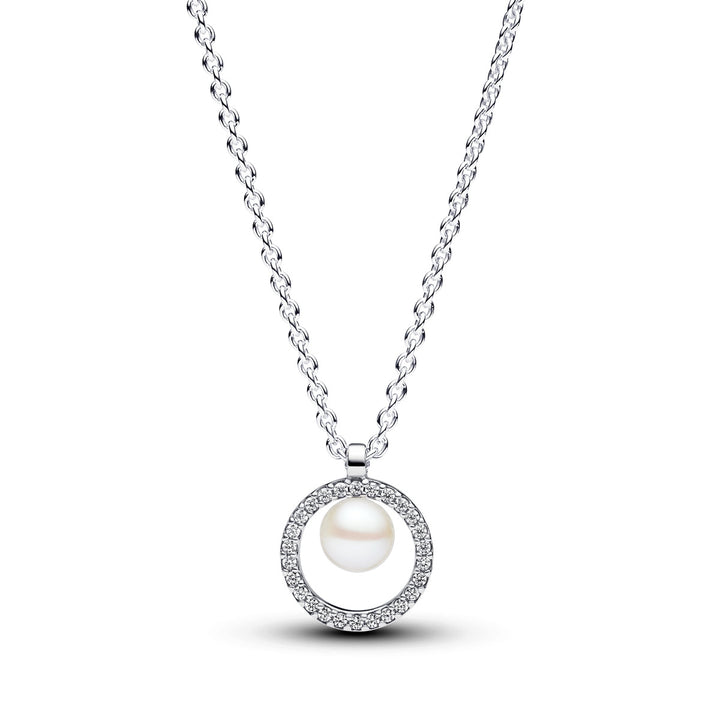 Pandora Behandelte Süsswasserzuchtperle &amp; Pavé Halskette - 393165C01-45