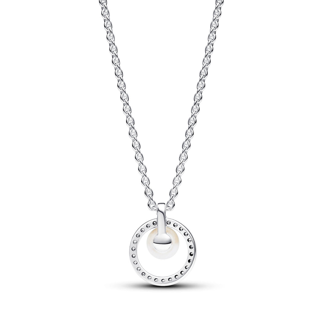 Pandora Behandelte Süsswasserzuchtperle &amp; Pavé Halskette - 393165C01-45