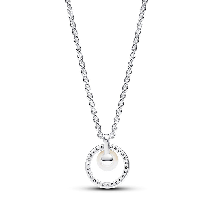 Pandora Behandelte Süsswasserzuchtperle &amp; Pavé Halskette - 393165C01-45