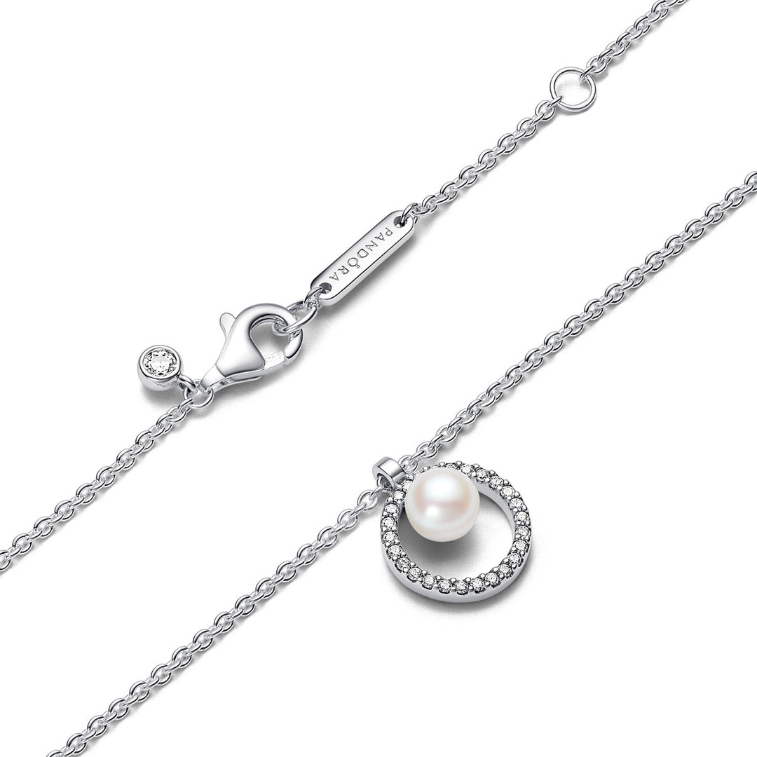 Pandora Behandelte Süsswasserzuchtperle &amp; Pavé Halskette - 393165C01-45
