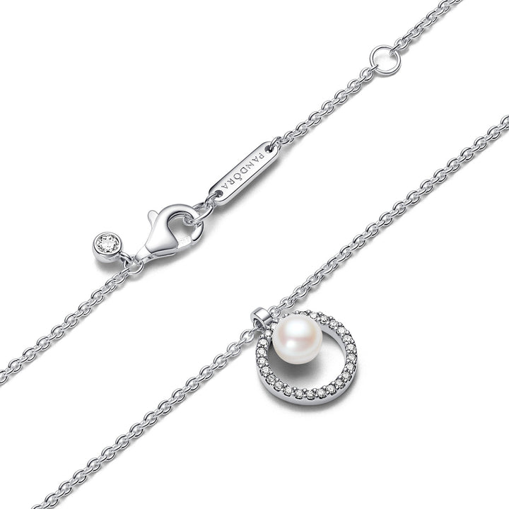 Pandora Behandelte Süsswasserzuchtperle &amp; Pavé Halskette - 393165C01-45