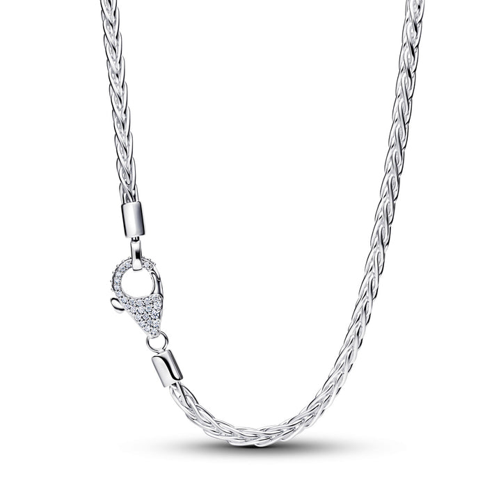 Pandora Fuchsschwanz Charm Halskette mit Pavé Verschluss - 394463C01-45