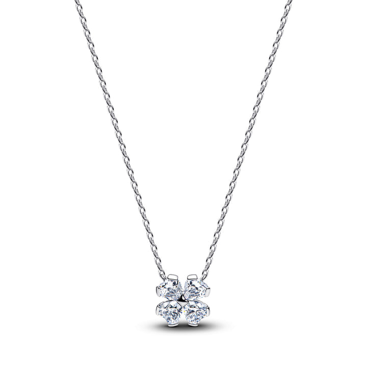 Pandora Sparkling Lucky Clover Pendant Necklace - 394502C01-45