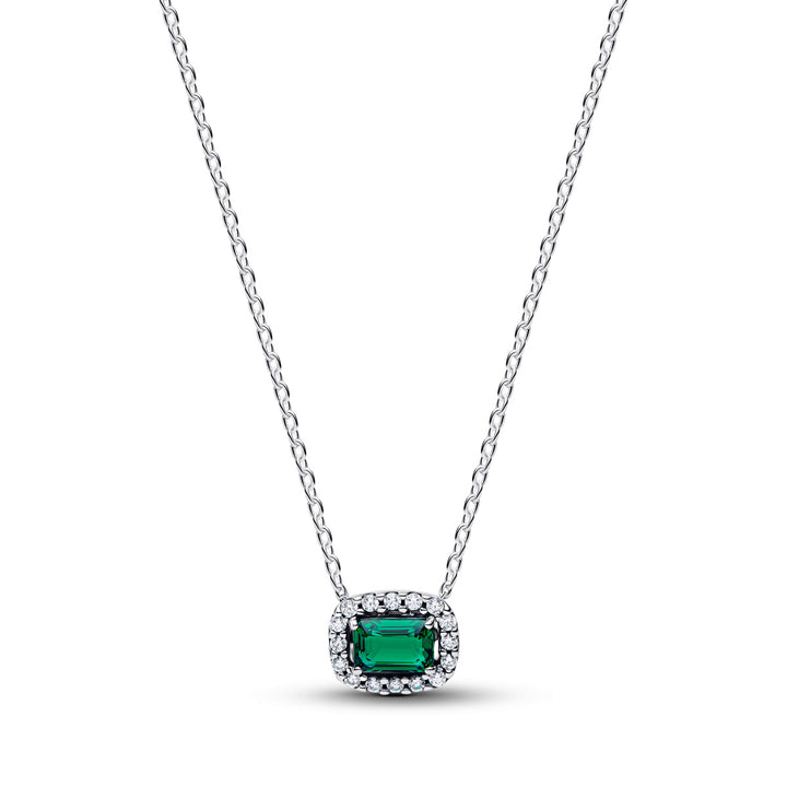 Pandora Collana Punto Luce Rettangolo Verde - 394503C01-45